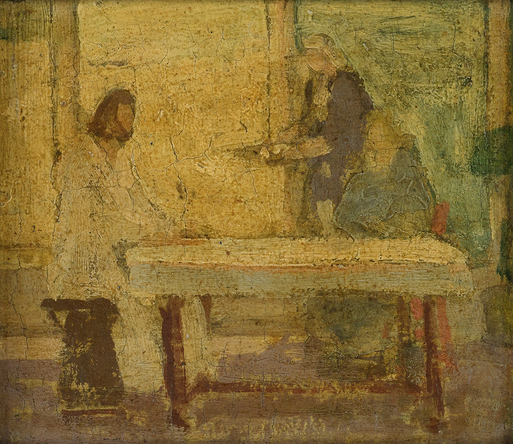HENRY OSSAWA TANNER (1859 - 1937) Study for Christ at the Home of Martha and Mary.
